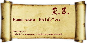 Rumszauer Balázs névjegykártya